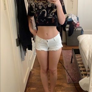 low rise white hollister shorts
